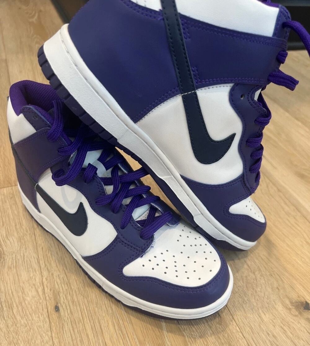 NEW Nike Dunk High GS 6Y White Electro Purple Midnight Navy DH9751-100